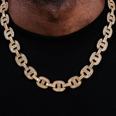 15mm Baguette Mariner Chain 18k Gold - The GUU Shop