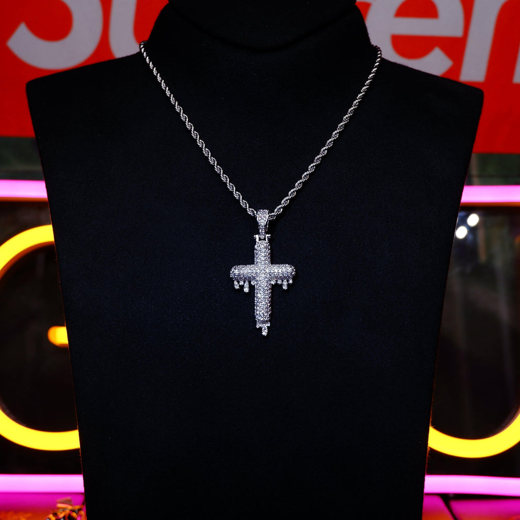 18K Gold-Plated Micro-inlay CZ Cross Necklace - The GUU Shop