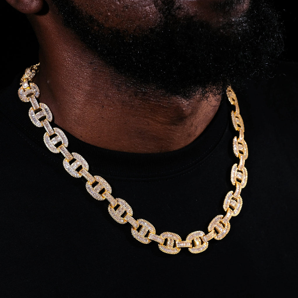 15mm Baguette Mariner Chain 18k Gold - The GUU Shop