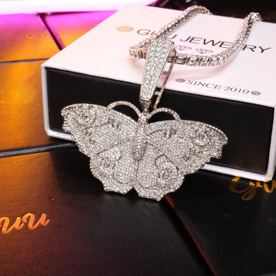 18K Gold-Plated Micro Inlay  AAA CZ Butterfly Pendant - The GUU Shop