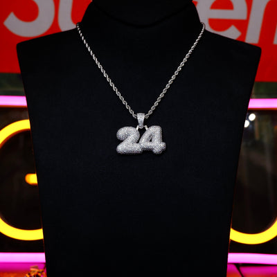 NEW ARRIVAL! 18K Yellow Gold-Plated AAA CZ 24 Digital Pendant - The GUU Shop