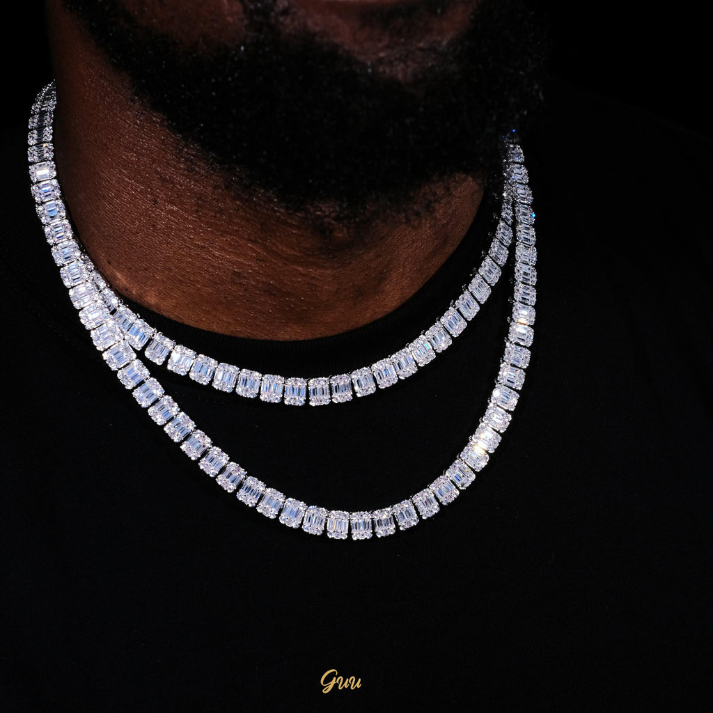 8mm Iced Square Baguette Tennis Chain (Reward) - The GUU Shop