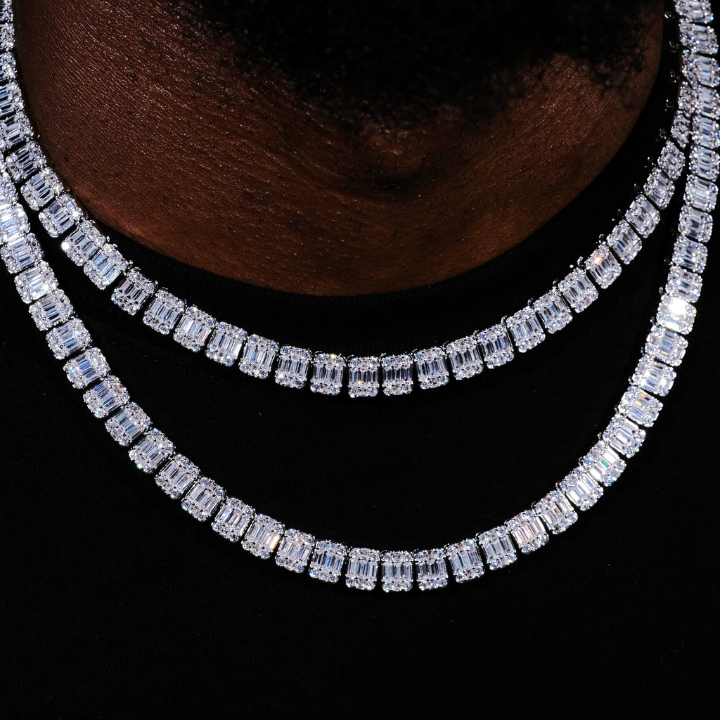 8mm Iced Square Baguette Tennis Chain - The GUU Shop