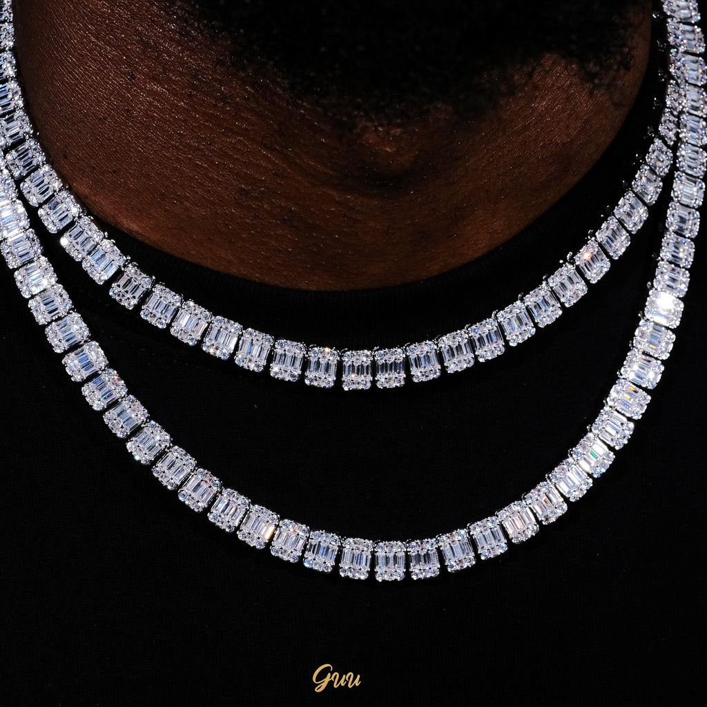 8mm Iced Square Baguette Tennis Chain (Reward) - The GUU Shop