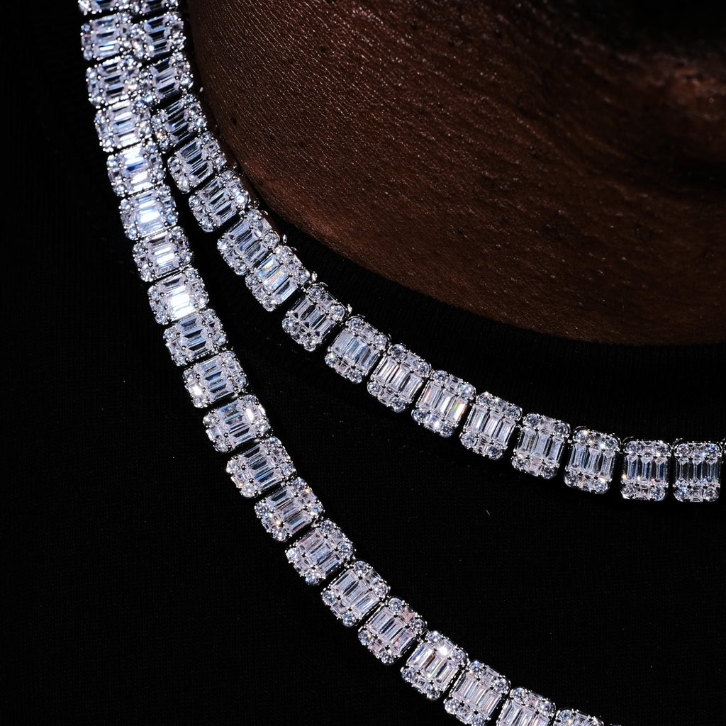 8mm Iced Square Baguette Tennis Chain - The GUU Shop