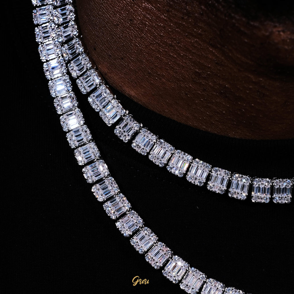 8mm Iced Square Baguette Tennis Chain (Reward) - The GUU Shop