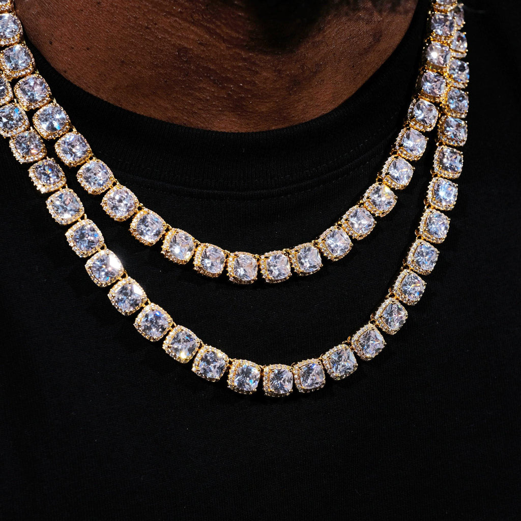 Glacier Clustered Tennis Chain in 18K Gold