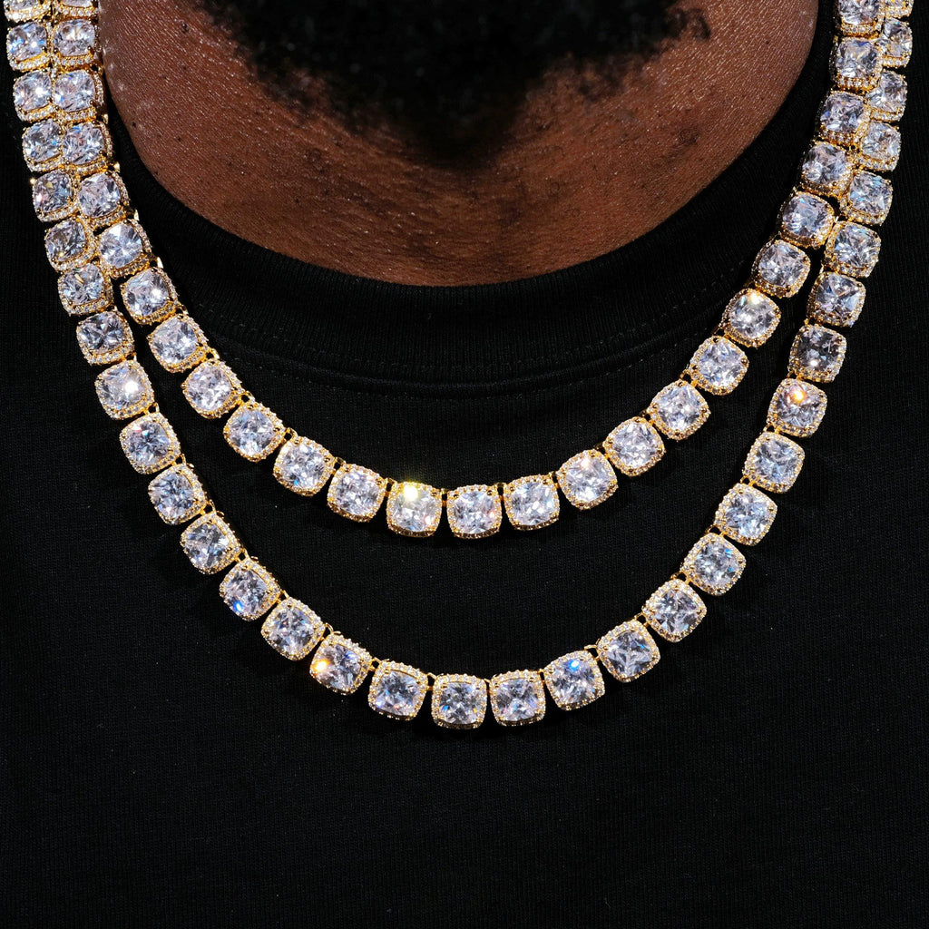Glacier Clustered Tennis Chain in 18K Gold