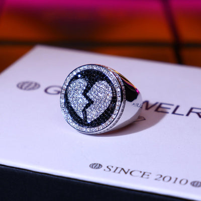 Iced 18K Yellow Gold-Plated  Iced  AAA CZ Hip Hop Heartbreak Ring - The GUU Shop