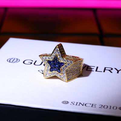 CZ Gold-Plated Copper Five-pointed Star Ring - The GUU Shop