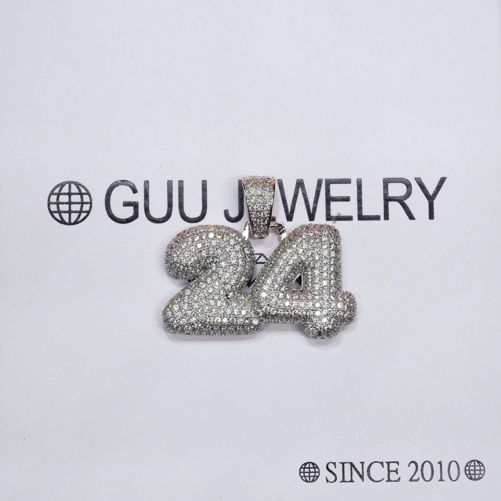 NEW ARRIVAL! 18K Yellow Gold-Plated AAA CZ 24 Digital Pendant - The GUU Shop