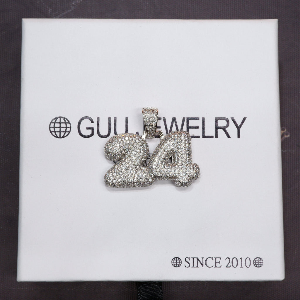 NEW ARRIVAL! 18K Yellow Gold-Plated AAA CZ 24 Digital Pendant - The GUU Shop