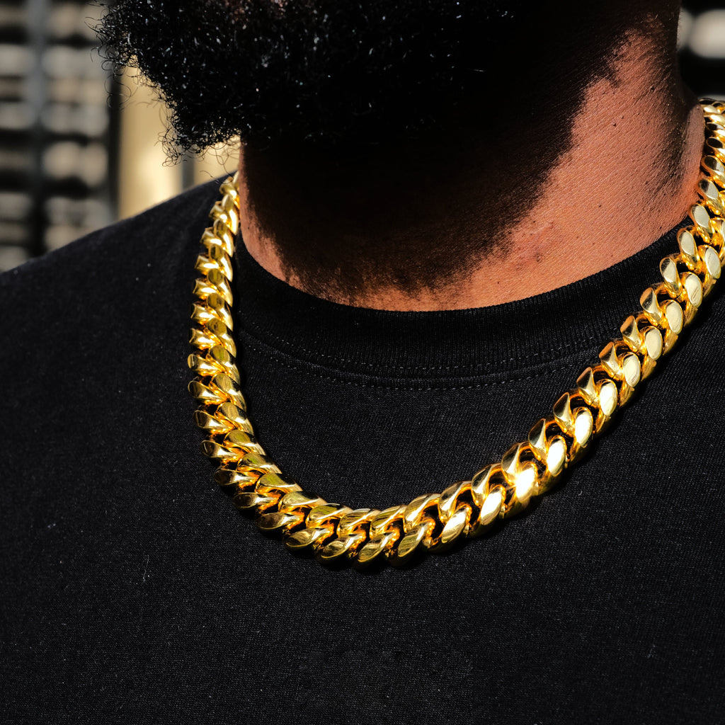Miami Cuban Link Choker (18mm) in Yellow Gold-Plated