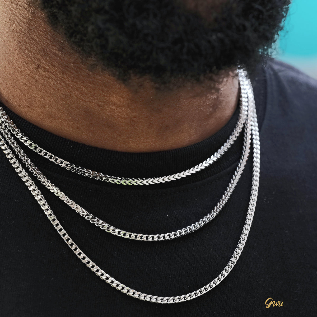 3mm Franco Chain |3mm Franco Link Chain White Gold | Guu Jewelry – The ...
