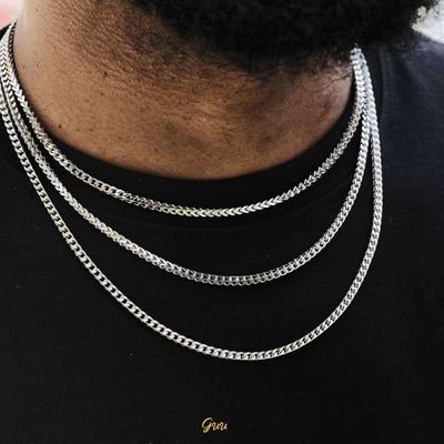 3mm Franco Link Chain White Gold - The GUU Shop