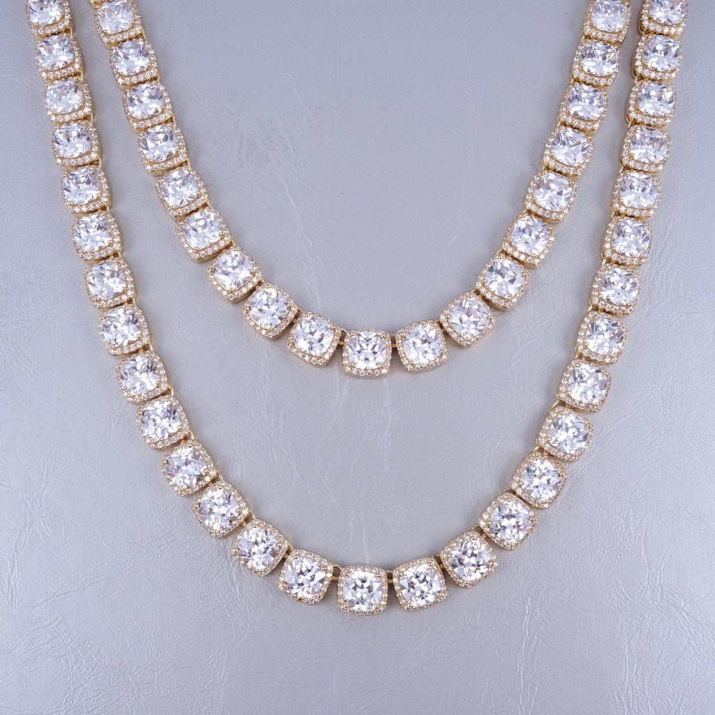 Glacier Clustered Tennis Chain in 18K Gold - The GUU Shop