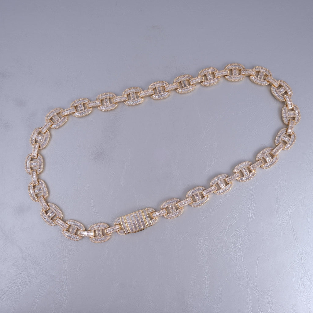15mm Baguette Mariner Chain 18k Gold - The GUU Shop
