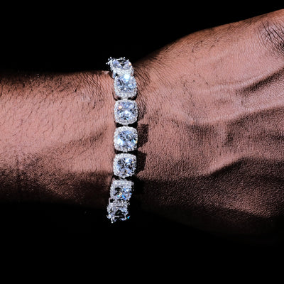 Glacier Clustered Tennis Bracelet in White Gold - The GUU Shop