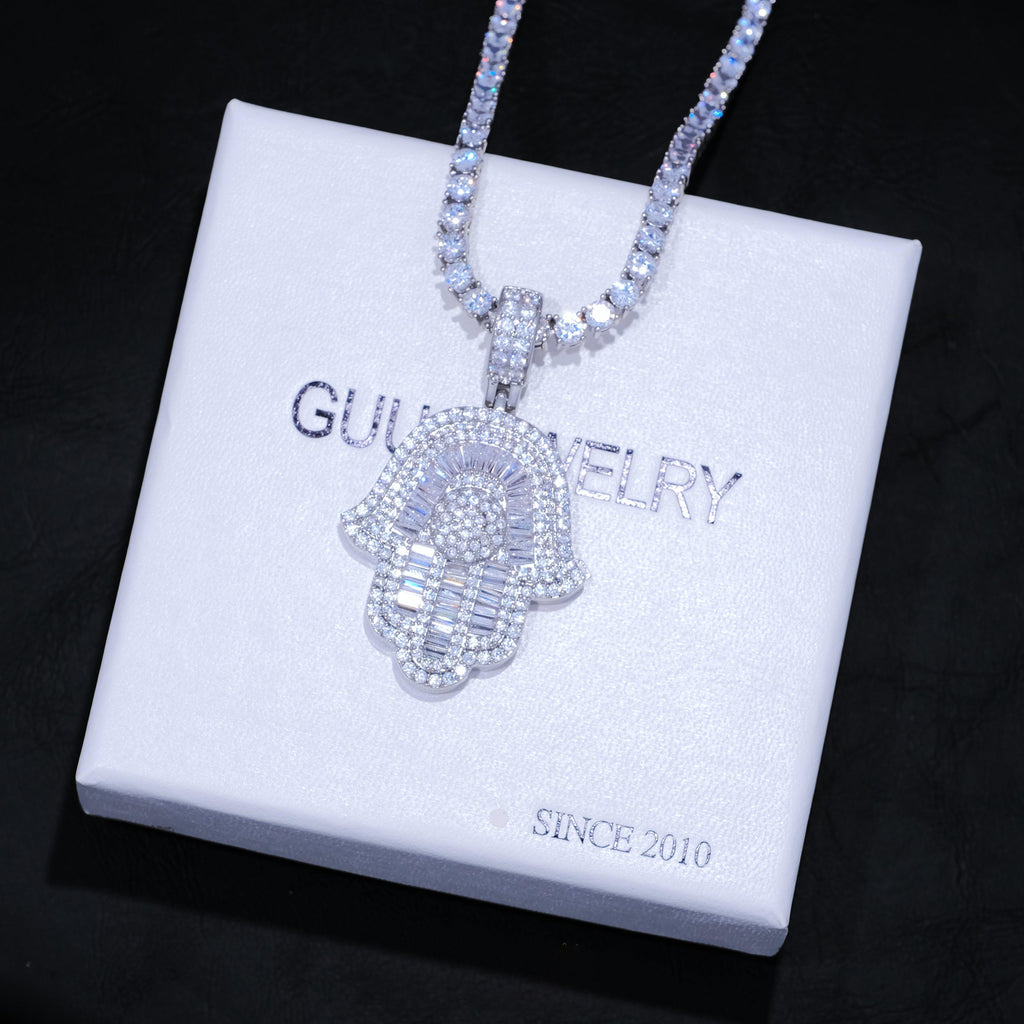 Baguette Hamsa Hand Pendant - The GUU Shop