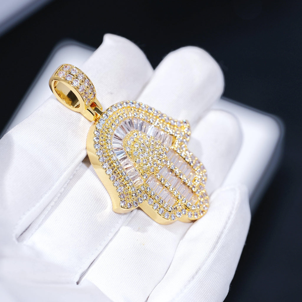 Baguette Hamsa Hand Pendant - The GUU Shop