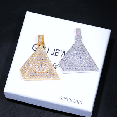 Baguette Pyramid Pendant White Gold - The GUU Shop