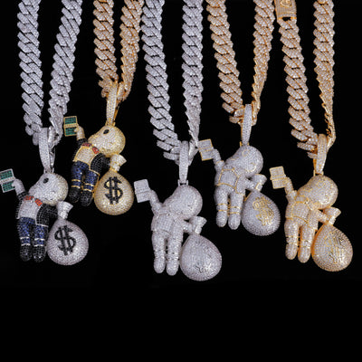 Money Bag Boy With Prong Cuban Chain - The GUU Shop