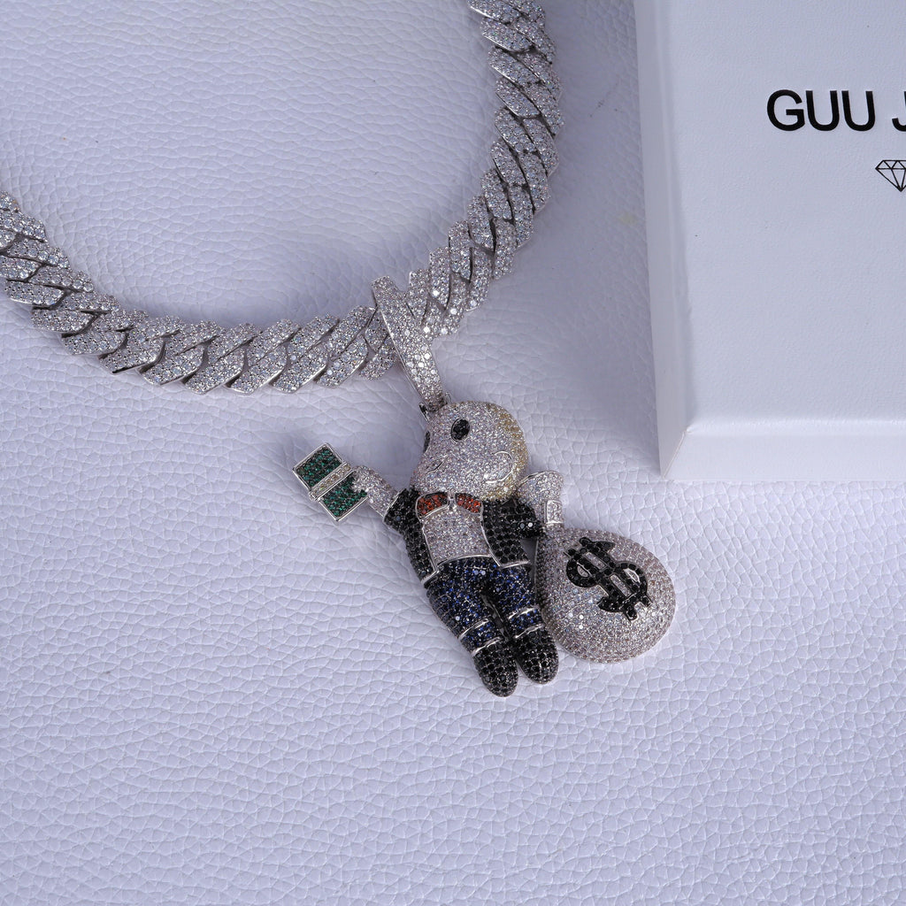 Money Bag Boy With Prong Cuban Chain - The GUU Shop