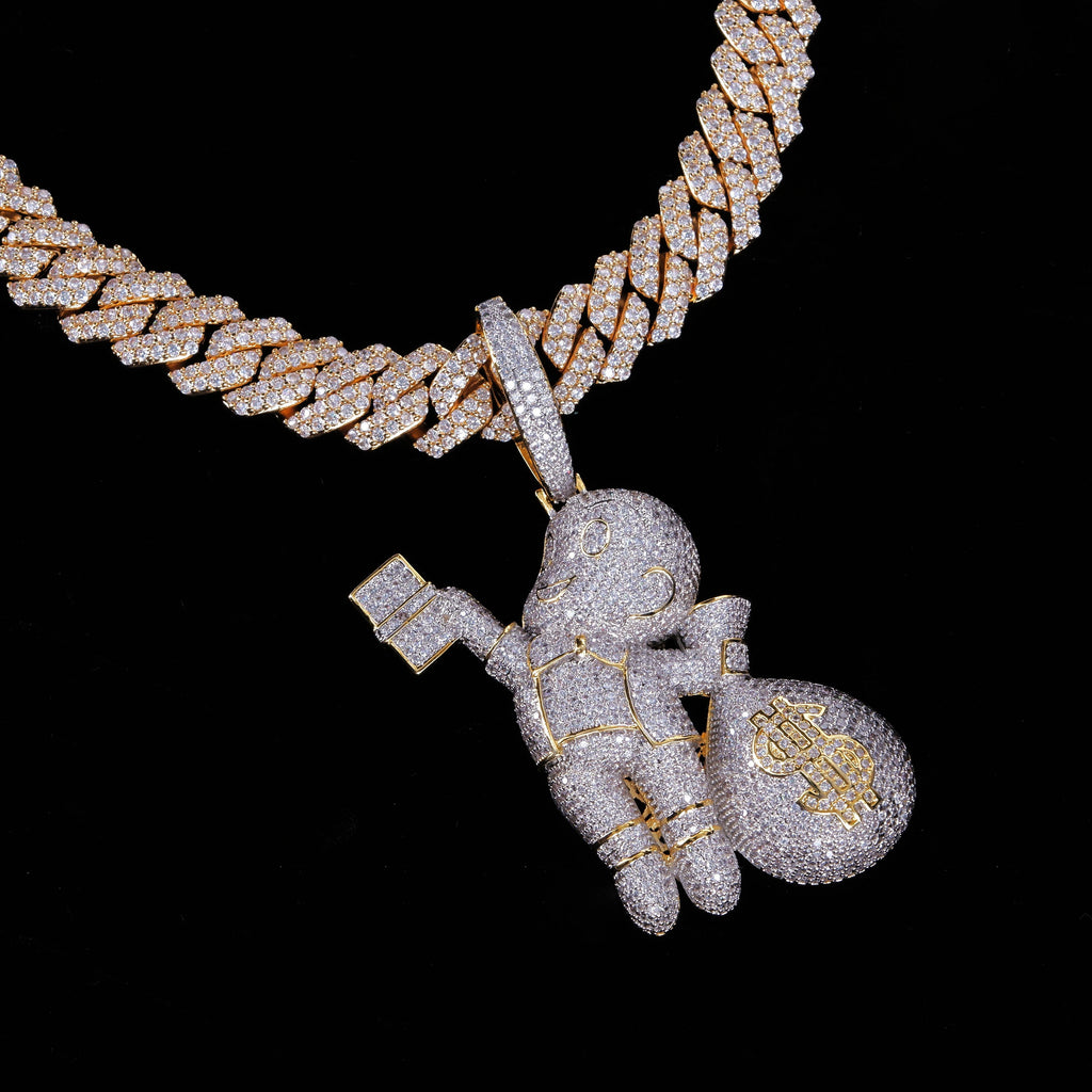 Money Bag Boy With Prong Cuban Chain - The GUU Shop