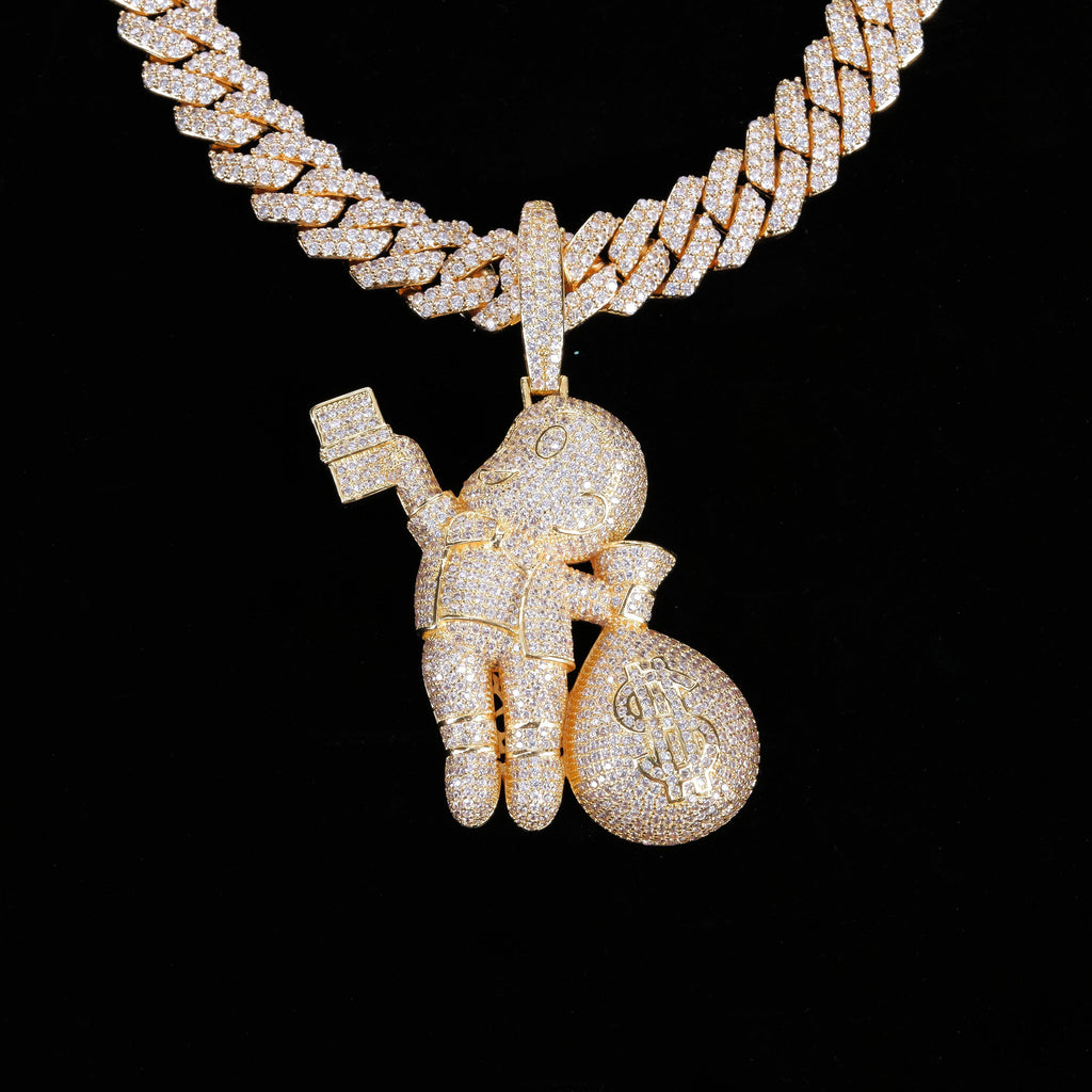 Money Bag Boy With Prong Cuban Chain - The GUU Shop