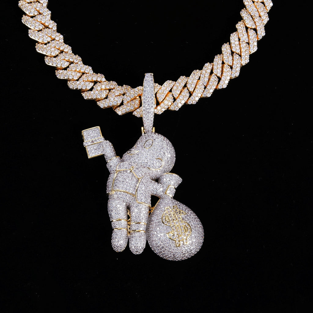 Money Bag Boy With Prong Cuban Chain - The GUU Shop