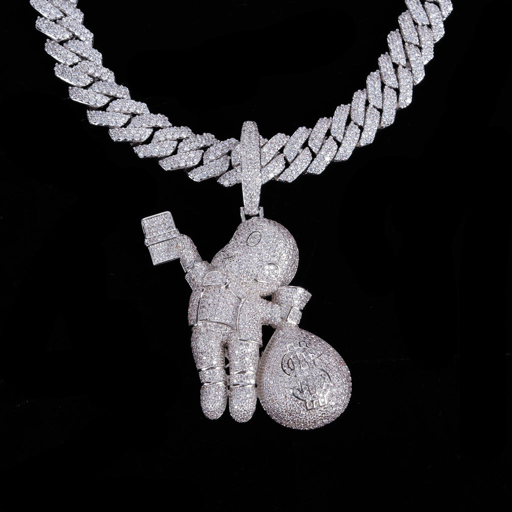 Money Bag Boy With Prong Cuban Chain - The GUU Shop