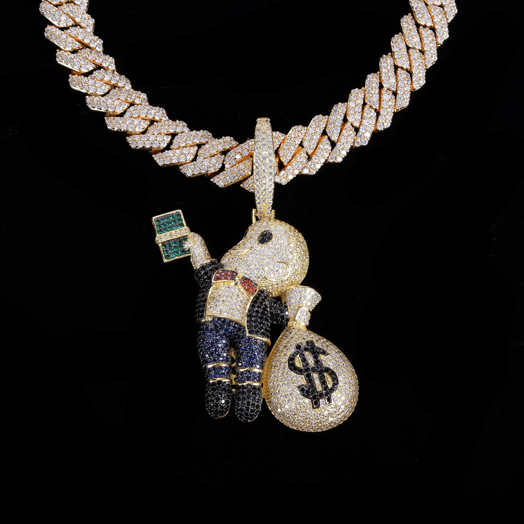 Money Bag Boy With Prong Cuban Chain - The GUU Shop