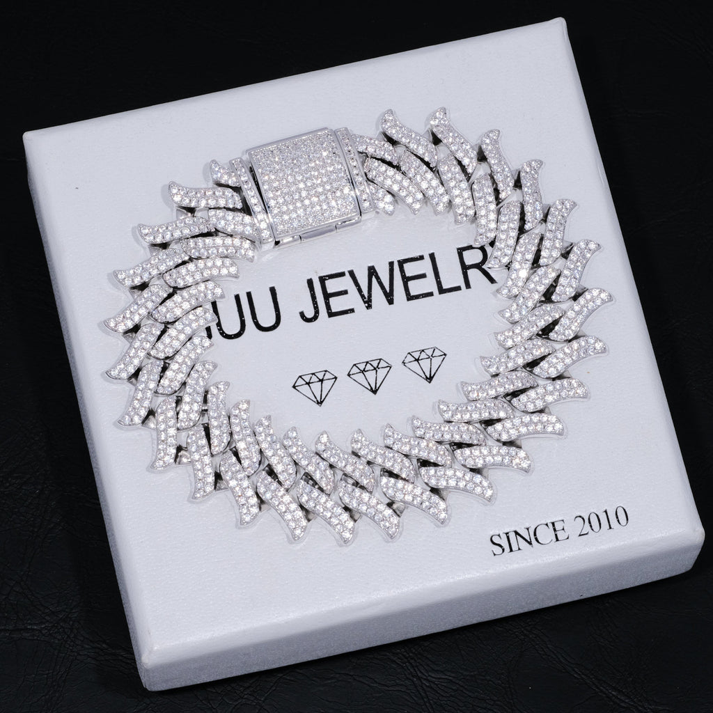 20mm Spiked Iced Cuban Bracelet - The GUU Shop