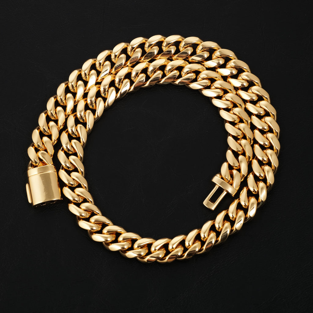 [Box Clasp]12mm Classic Miami Cuban - The GUU Shop