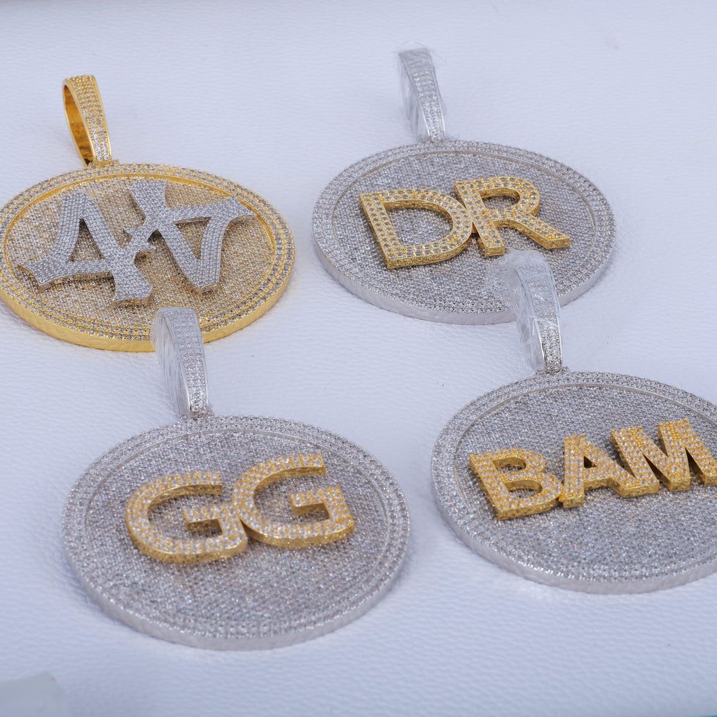 CUSTOM LETTER NECKLACE 3D BIG DISC