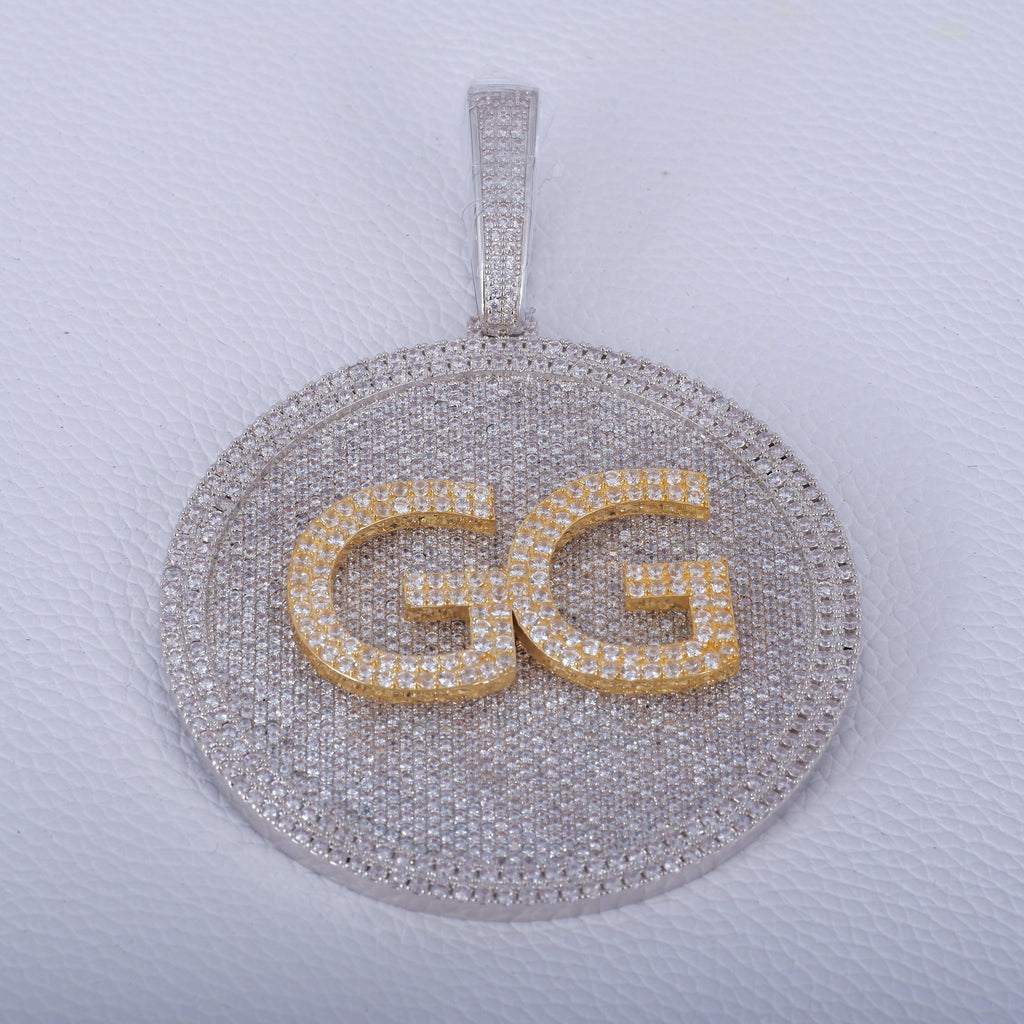 CUSTOM LETTER NECKLACE 3D BIG DISC - The GUU Shop