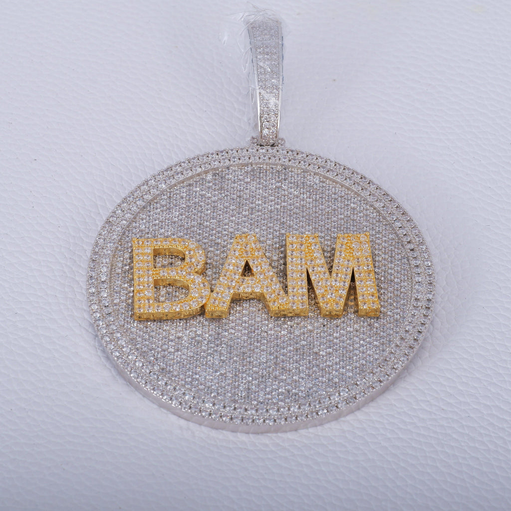 CUSTOM LETTER NECKLACE 3D BIG DISC - The GUU Shop