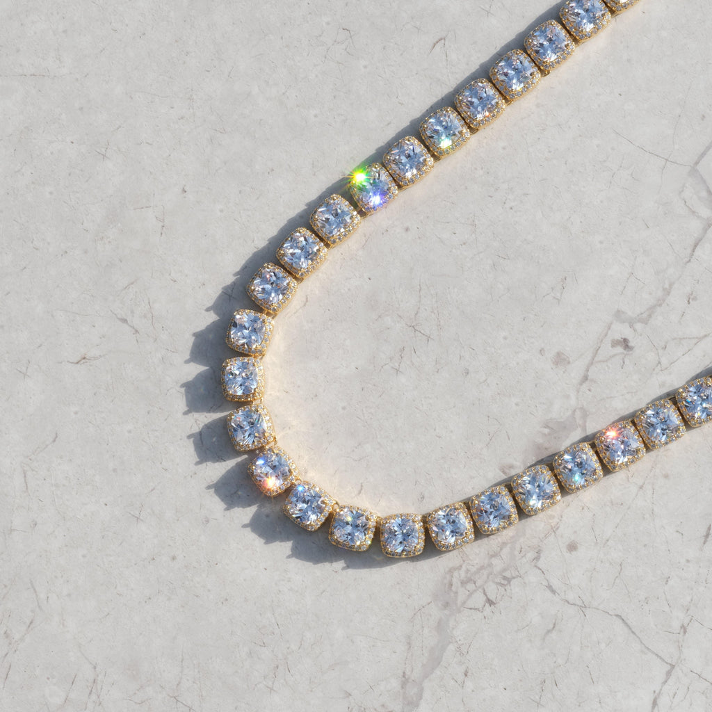 Glacier Clustered Tennis Chain in 18K Gold - The GUU Shop