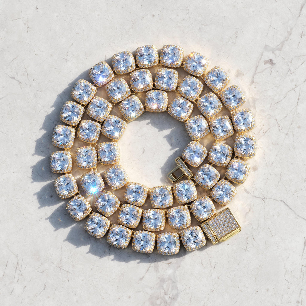 Glacier Clustered Tennis Chain in 18K Gold - The GUU Shop