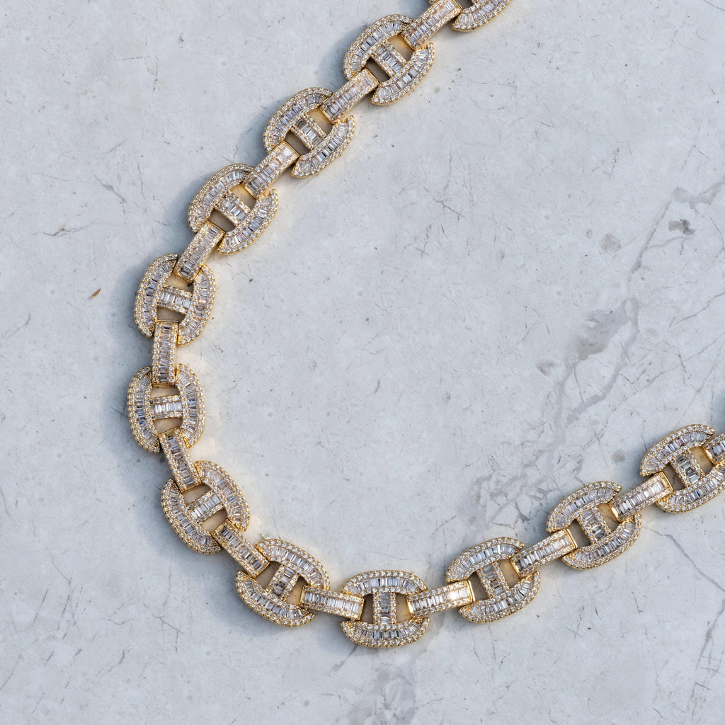 15mm Baguette Mariner Chain 18k Gold - The GUU Shop
