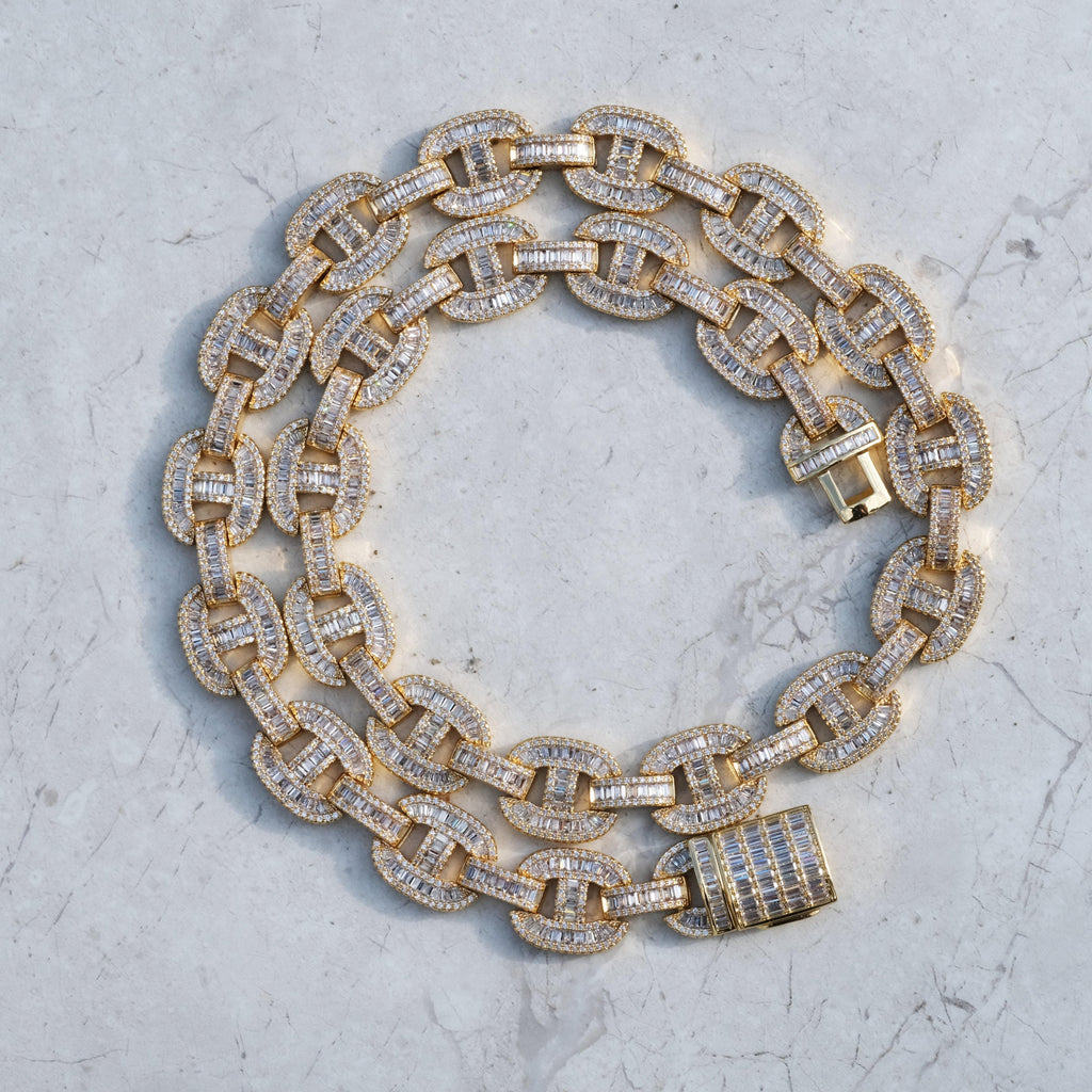 15mm Baguette Mariner Chain 18k Gold - The GUU Shop