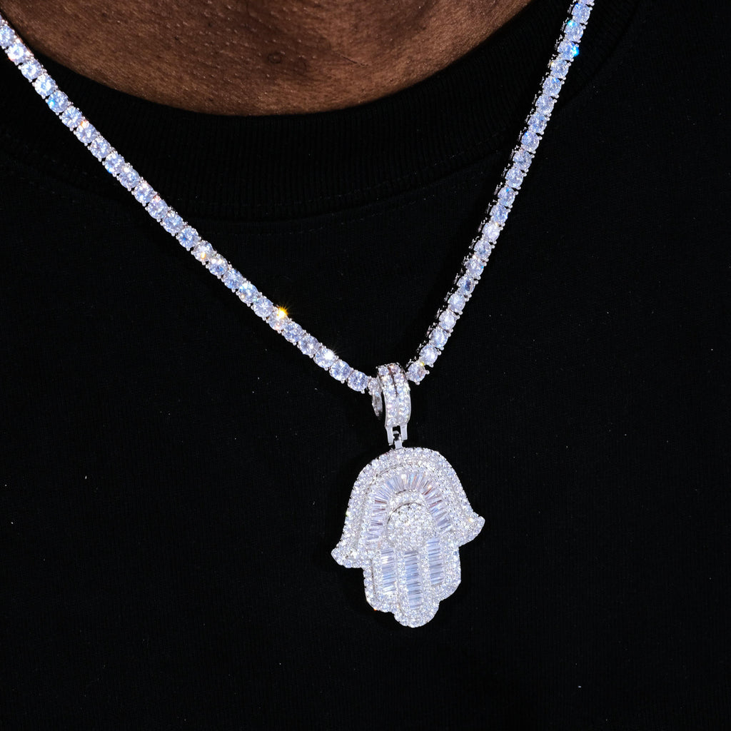 Baguette Hamsa Hand Pendant - The GUU Shop