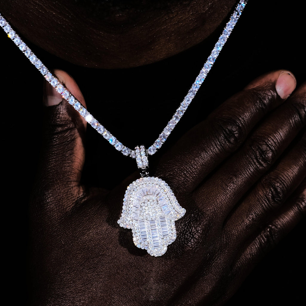 Baguette Hamsa Hand Pendant - The GUU Shop