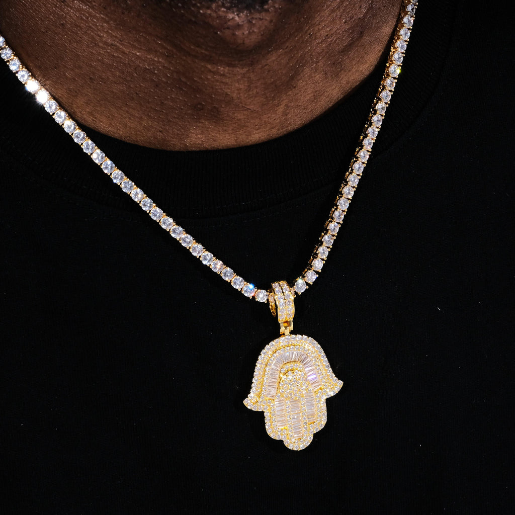Baguette Hamsa Hand Pendant - The GUU Shop