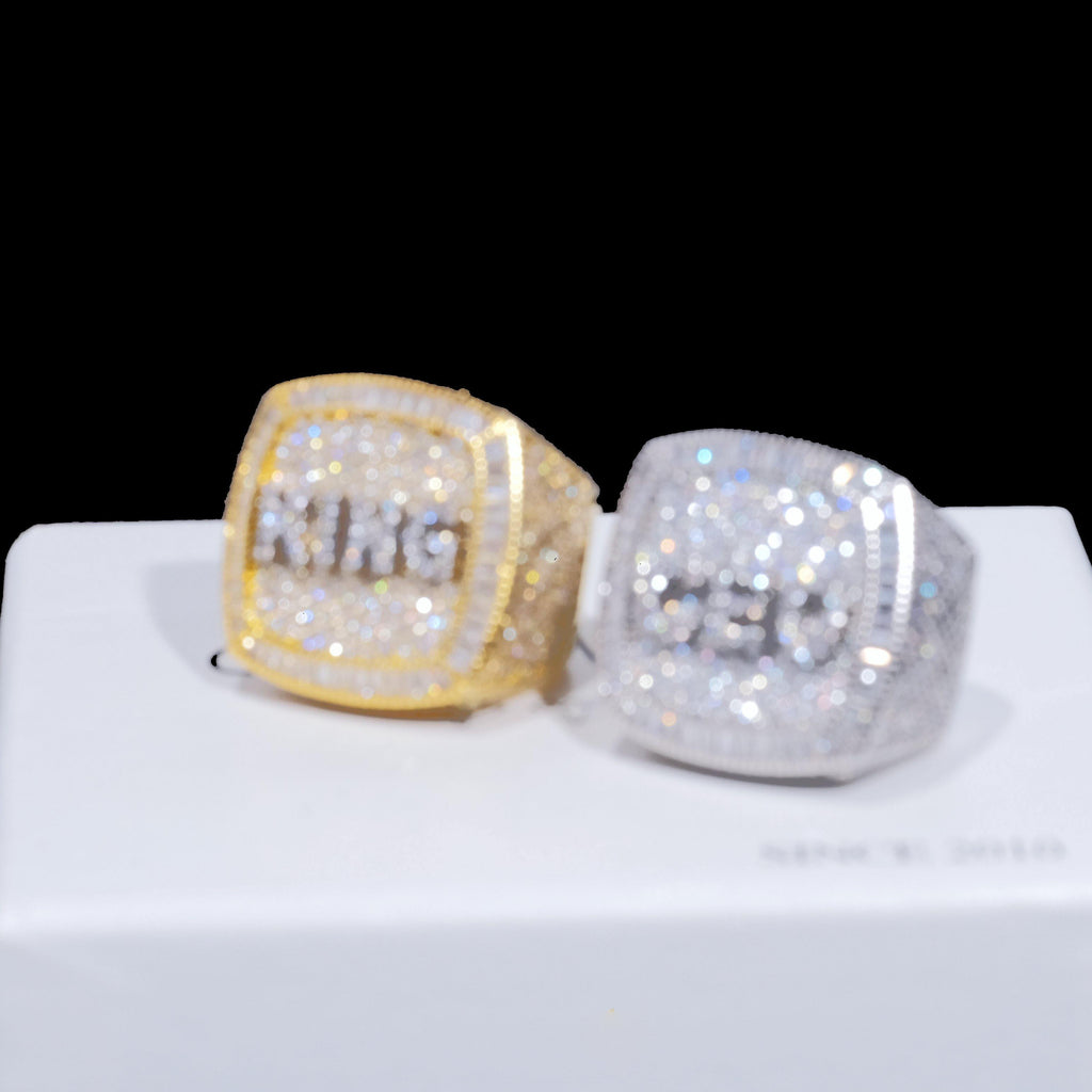 CUSTOM LETTER 3D ICED RING - The GUU Shop