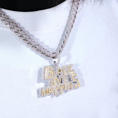 Black Lives Matter Baguette Icy Necklace - The GUU Shop