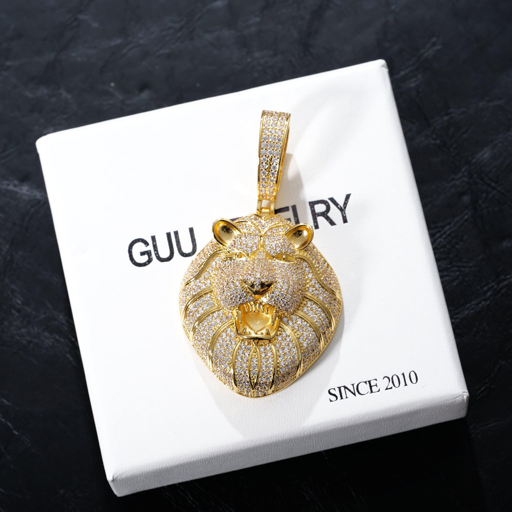 Iced Roaring Lion Necklace - The GUU Shop