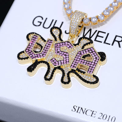 USA Iced Hiphop Bling Bling Necklace - The GUU Shop