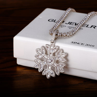 GUU Iced Baguette Snowflake Necklace - The GUU Shop