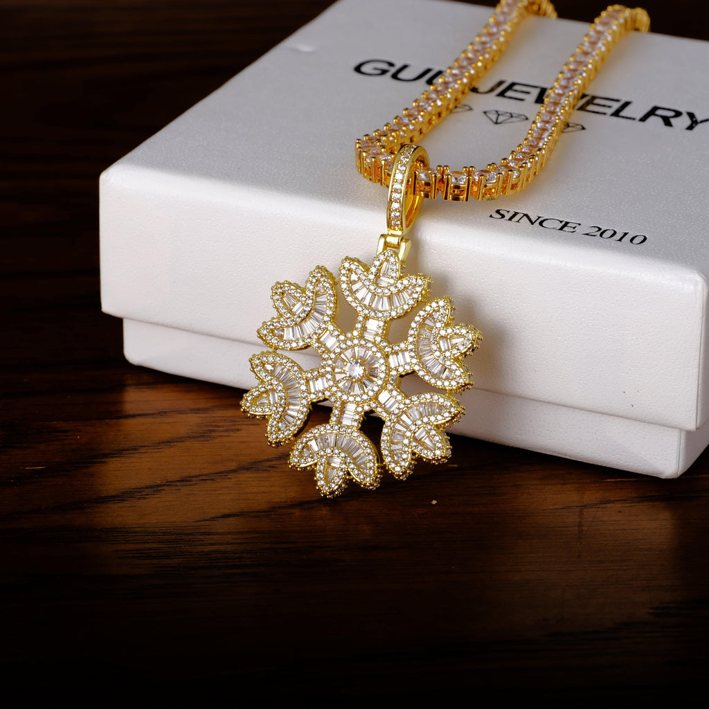 GUU Iced Baguette Snowflake Necklace - The GUU Shop